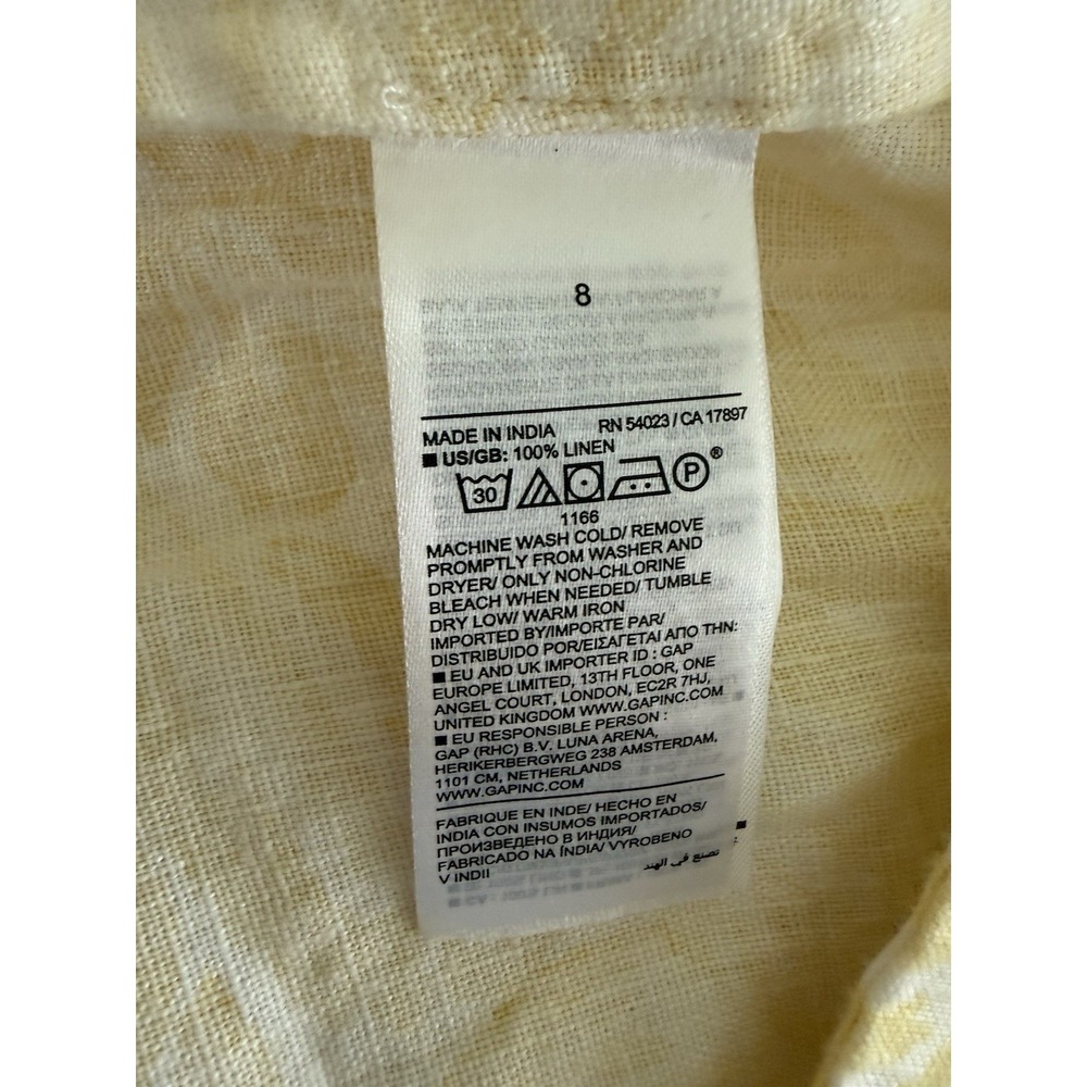 Banana Republic‎ Linen Sundress 8 Yellow Floral Cutout Back Midi Dress - Picture 8 of 13